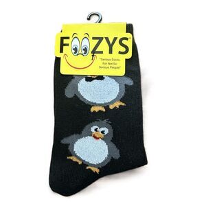 New Foozys Penguin Patterned Casual Crew Socks Women One Size